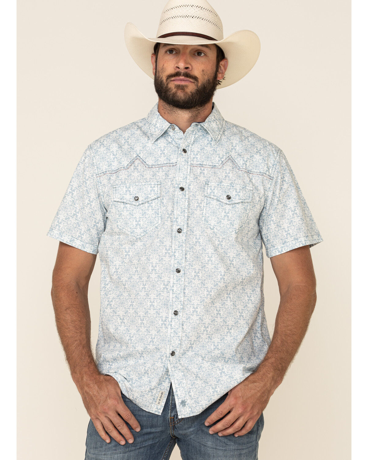 Image #3 - Moonshine Spirit Men's Taboo Med Print Short Sleeve Western Shirt, , hi-res