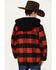 Image #4 - Urban Republic Little Boys' Plaid Print Wool Hooded Jacket , Red, hi-res