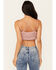 Image #4 - Wishlist Women's Strappy Lace Applique Scallop Lace Bralette, Pink, hi-res