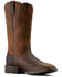 Image #1 - Ariat Men's Sport Rustler Western Boots - Broad Square Toe, Brown, hi-res