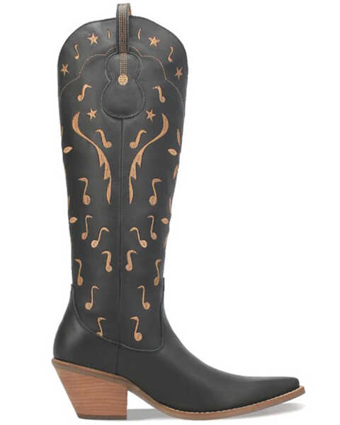 Image #2 - Dingo Women's Rhymin Tall Western Boots - Pointed Toe, Black, hi-res
