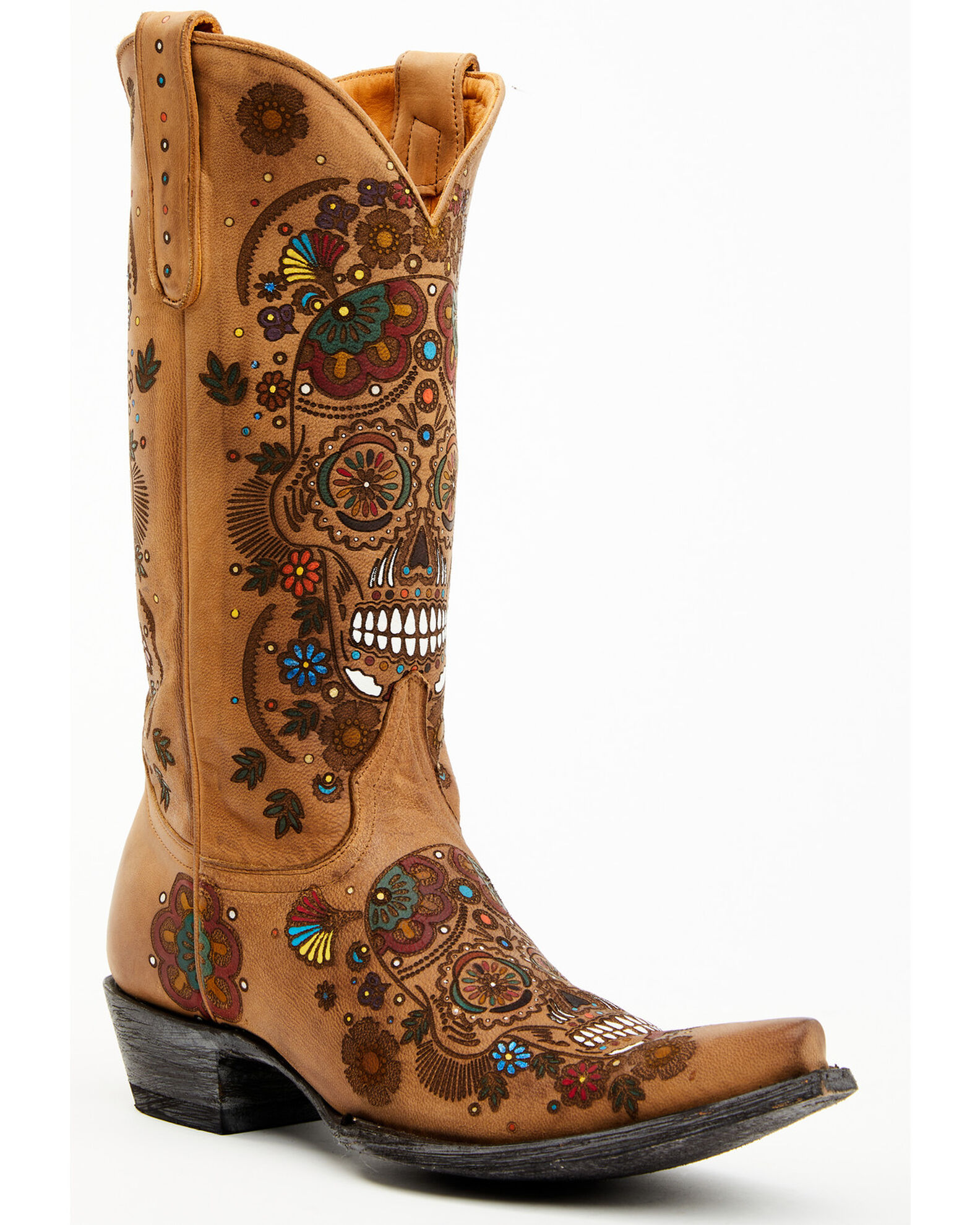 Women's sugar skull cowboy boots cheap