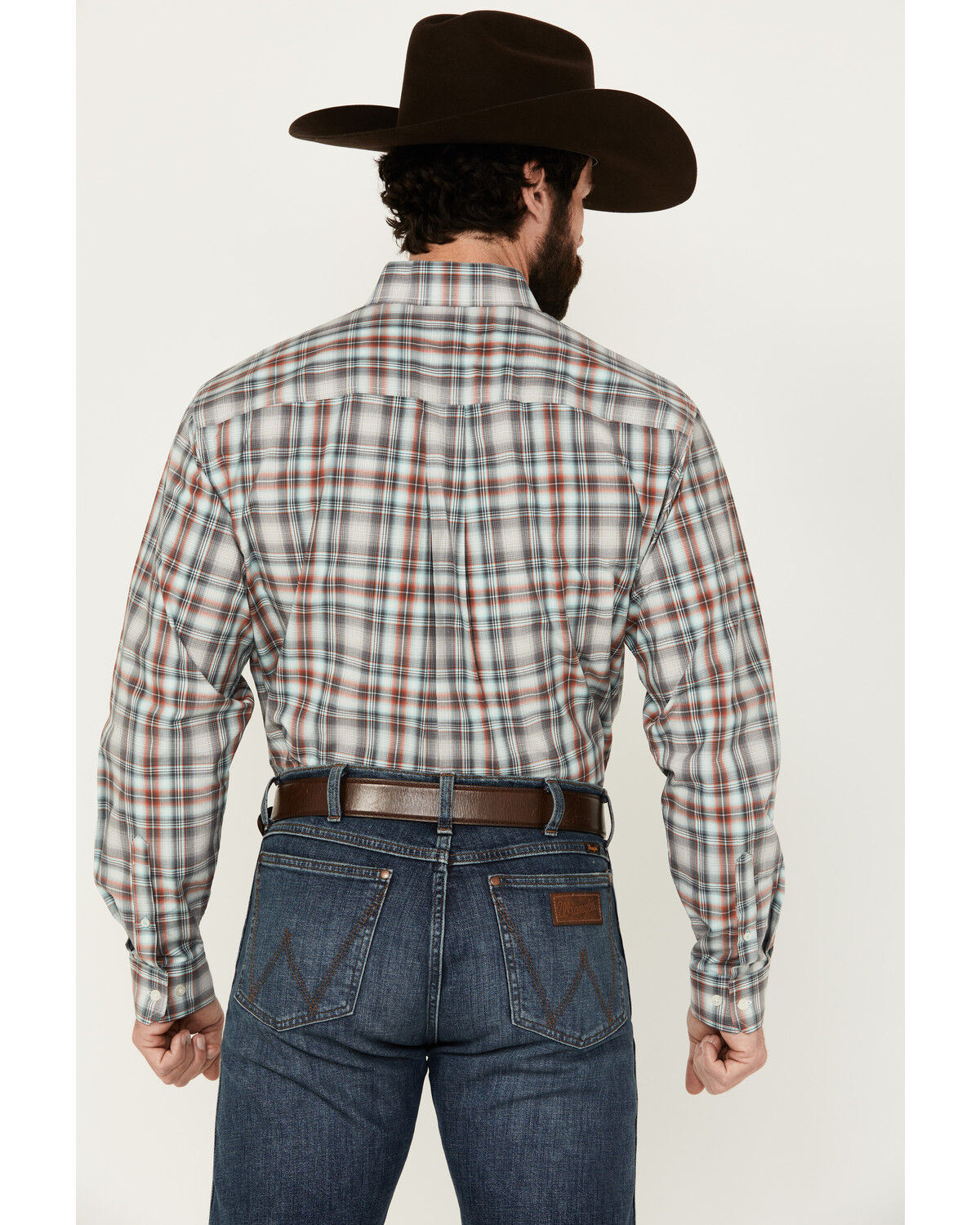Image #4 - Cinch Men's Plaid Print Long Sleeve Button-Down Western Shirt, Grey, hi-res
