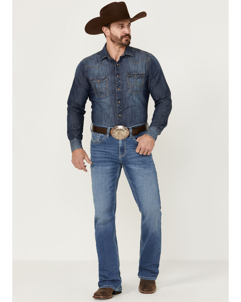 Cody James Men's Silverton Light Wash Stretch Relaxed Bootcut Jeans , Light Medium Wash, hi-res