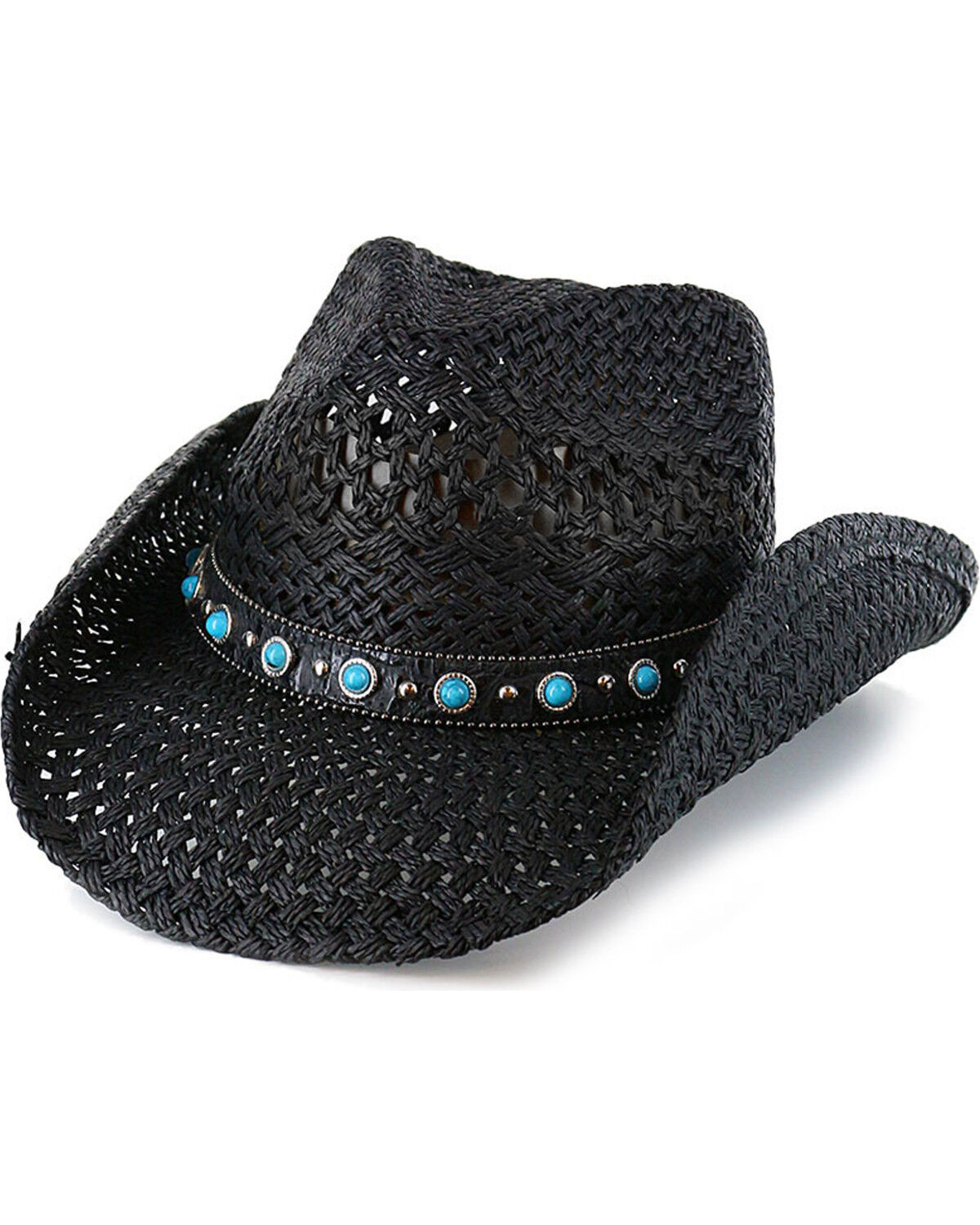 Image #1 - Shyanne Women's Alabama Straw Cowboy Hat, Black, hi-res