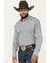 Image #2 - Cinch Men's Medallion Print Long Sleeve Button-Down Western Shirt, Light Blue, hi-res