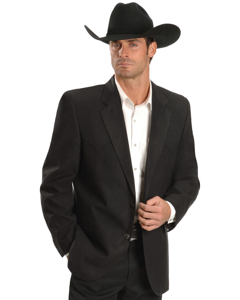 Circle S Microsuede Sport Coat - Reg, Tall, Black, hi-res