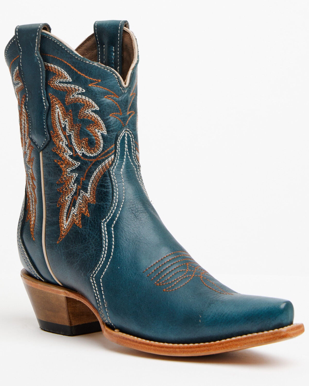 Image #1 - Circle G Women's Triad Ankle Western Boots - Snip Toe, Navy, hi-res