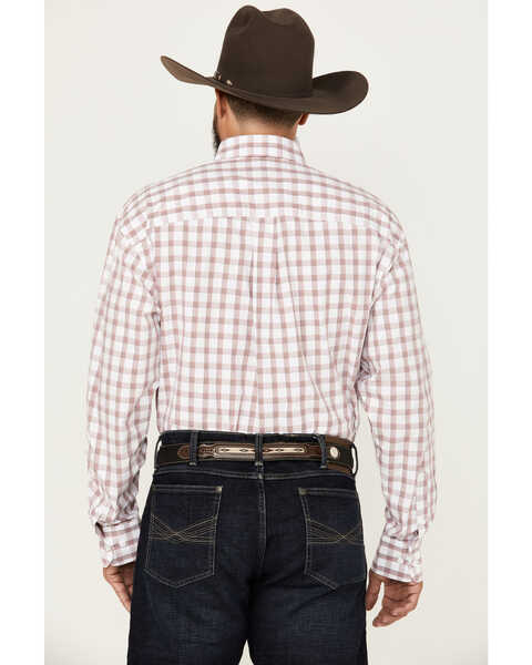 Image #4 - George Strait by Wrangler Men's Checkered Print Long Sleeve Button-Down Shirt, White, hi-res
