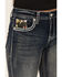 Image #4 - Grace In LA Women's Medium Wash Camo Fleur De Lis Embroidered Mid Rise Bootcut Stretch Denim Jeans, Medium Wash, hi-res