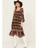 Image #1 - Shyanne Women's Printed Midi Dress, Dark Brown, hi-res