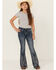 Image #1 - Shyanne Girls' Medium Wash Stitch Flare Stretch Denim Jeans, Medium Wash, hi-res