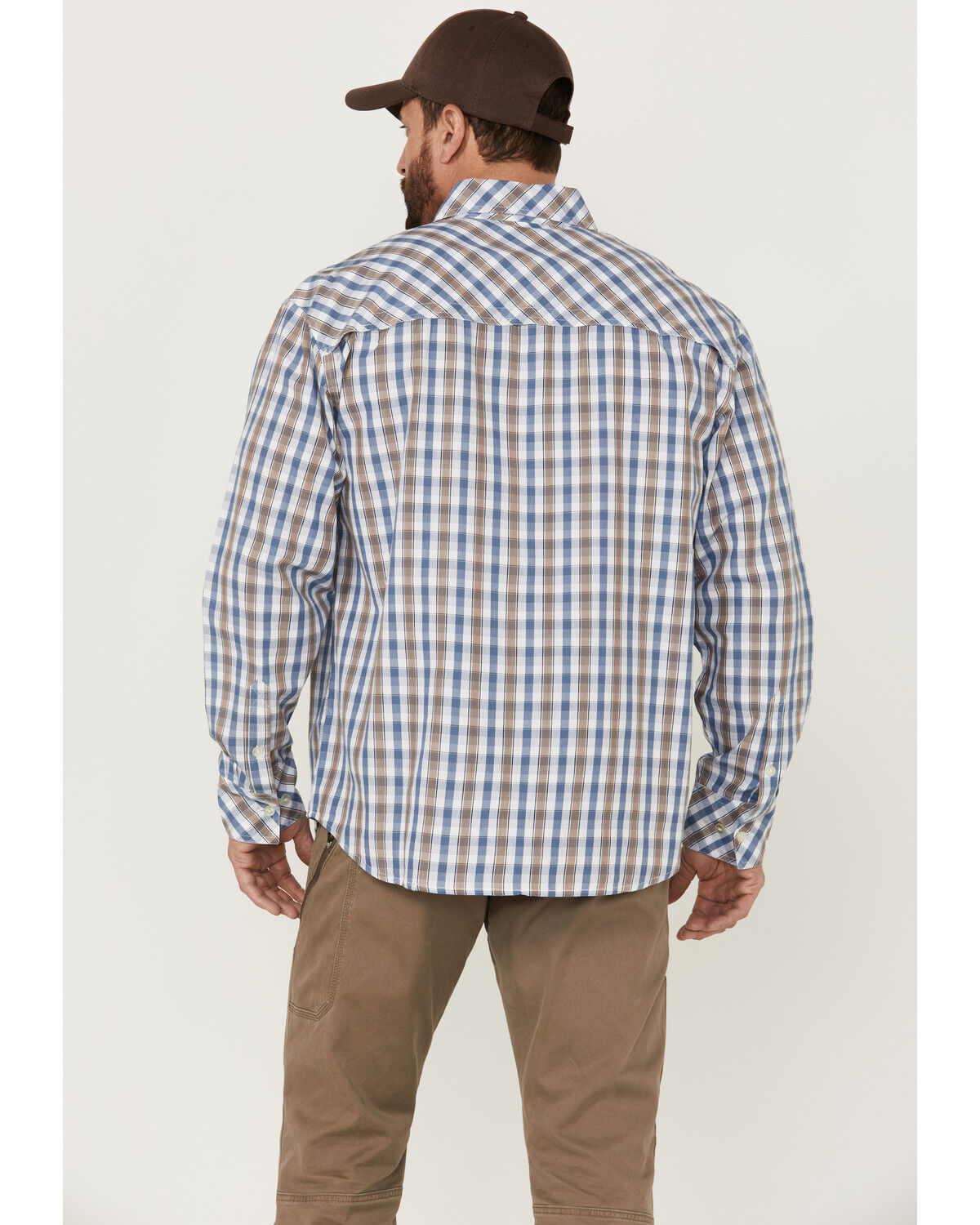 Image #4 - Resistol Men's Starke Small Plaid Long Sleeve Button Down Western Shirt, White, hi-res