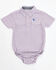 Cody James Infant Boys' Woven Chevron Short Sleeve Western Snap Onesie, White, hi-res