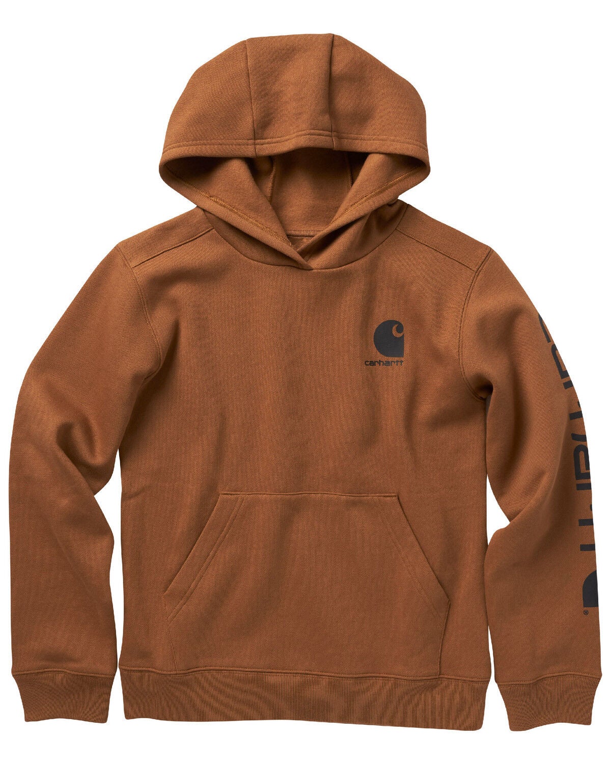 Carhartt Little Boys' Logo Graphic Hooded Sweatshirt, Brown, hi-res
