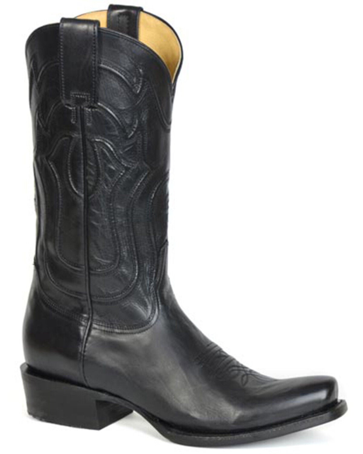 Stetson Men's Garrett Tall Western Boots - Square Toe, Black, hi-res