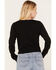 Image #4 - Shyanne Women's Tie-Front Butterfly Graphic Long Sleeve Tee, Black, hi-res