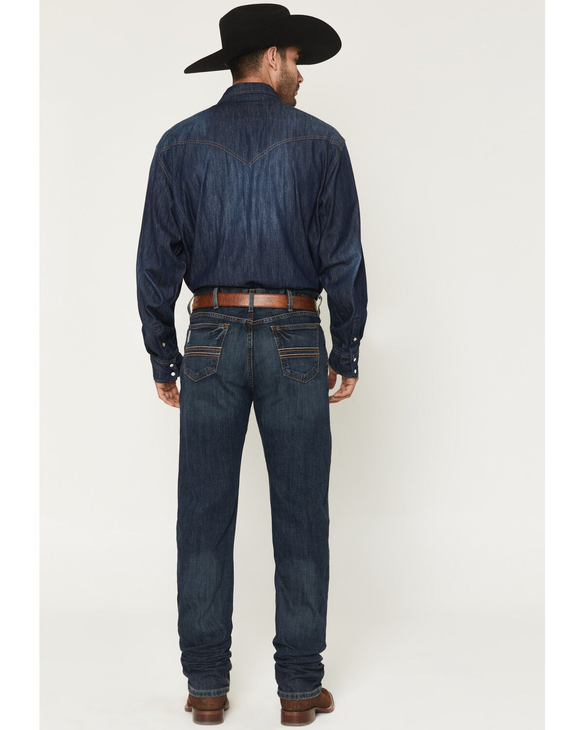 Image #3 - Cinch Men's Silver Label Dark Wash Mid Rise Slim Straight Performance Jeans, Dark Stone, hi-res