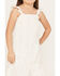Image #3 - Hayden Girls' Ditsy Floral Print Sleeveless Shift Mini Dress, White, hi-res