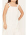 Image #3 - Hayden Girls' Ditsy Floral Print Sleeveless Shift Dress, White, hi-res
