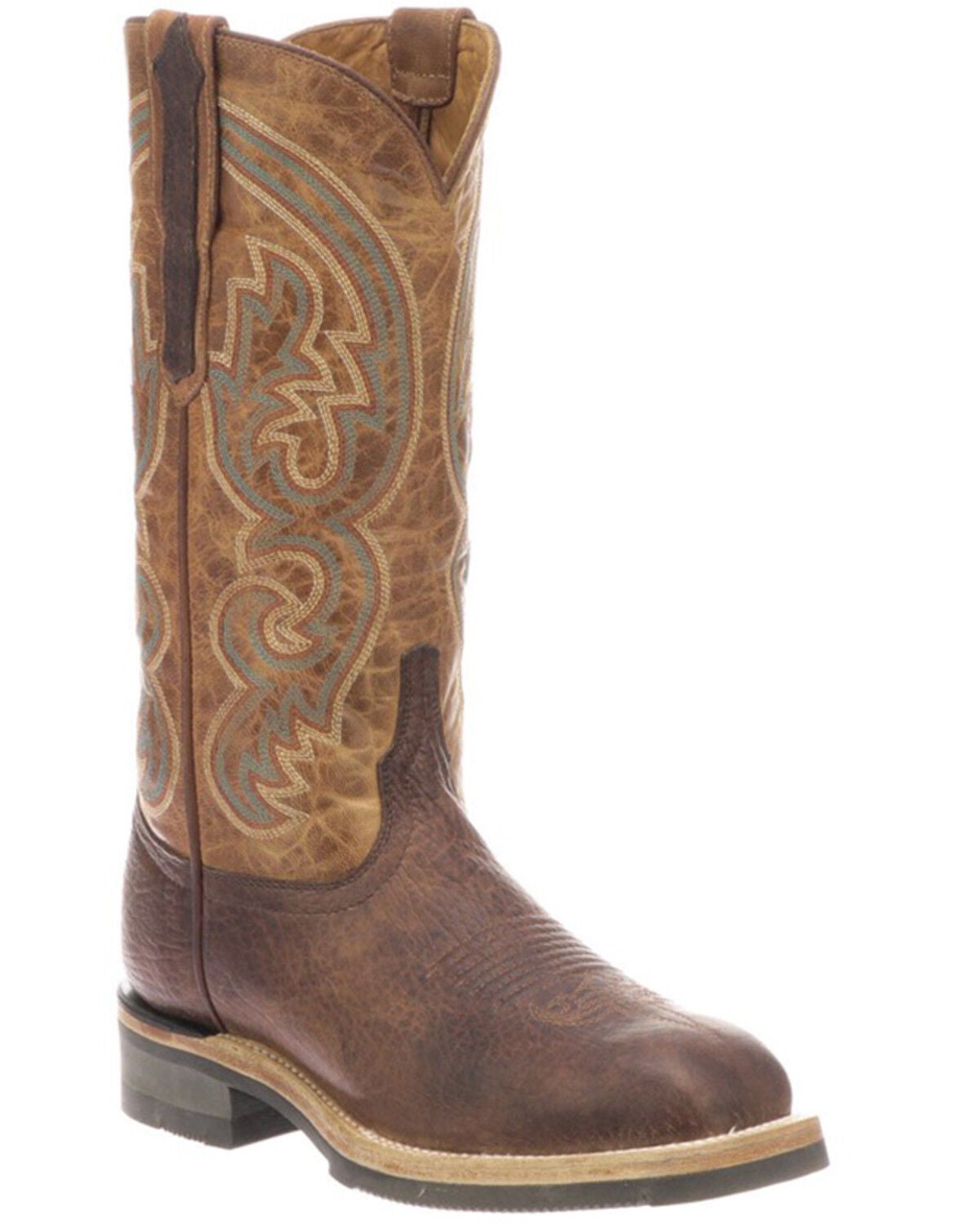 Lucchese Women's Ruth Cowhide Leather Western Boot - Square Toe, Chocolate, hi-res