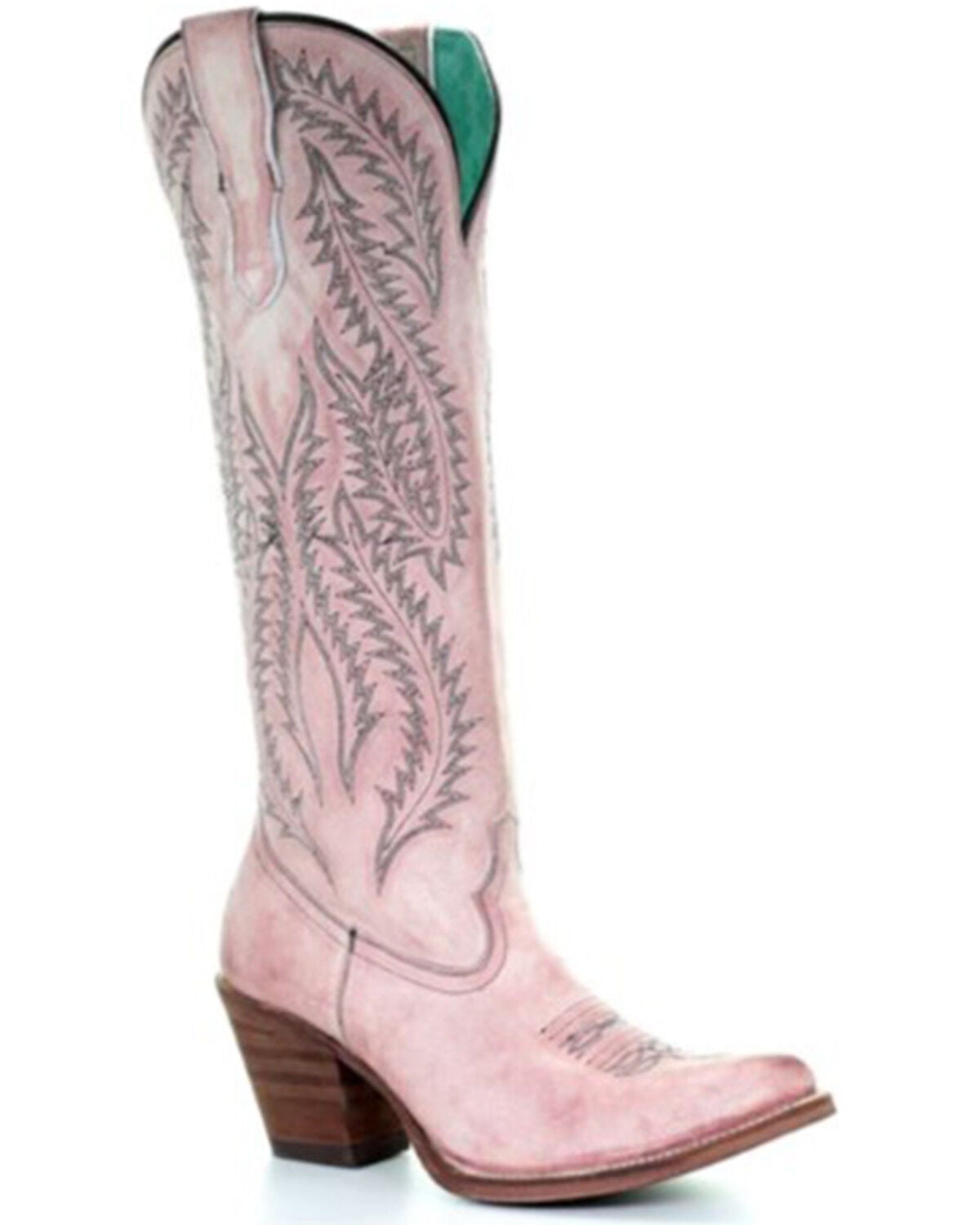 Corral Women's Embroidered Tall Western Boots - Round Toe, Rose, hi-res