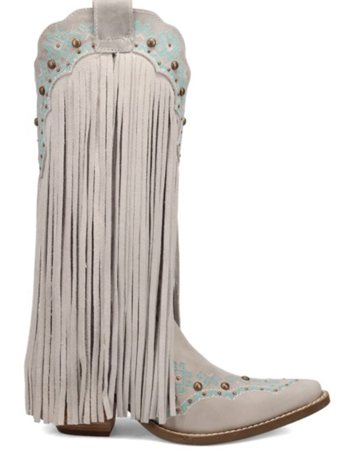 Image #2 - Dingo Women's Tequila Sunrise Fringe Western Boots - Snip Toe, Off White, hi-res