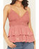 Image #3 - A.T.A.P Women's Crochet Embroidered Tank Top, Pink, hi-res