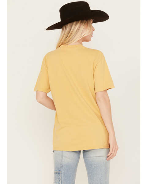 Image #4 - Kerusso Women's Made New Butterfly Graphic Tee, Mustard, hi-res