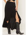 Image #2 - Wild Moss Women's High Slit Ruffle Hem Skirt, Black, hi-res
