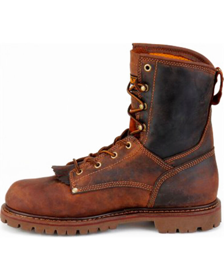 Carolina Men's 8" Brown Waterproof Work Boots - Soft Round Toe, Brown, hi-res