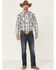 Image #2 - Cowboy Hardware Men's Hermosillo Large Plaid Print Long Sleeve Pearl Snap Western Shirt, Black, hi-res