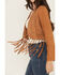 Image #3 - Vocal Women's Fringe Cropped Jacket, Camel, hi-res