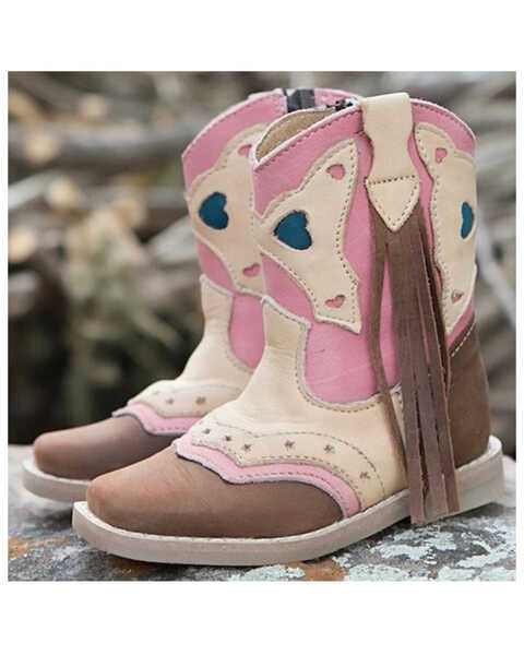 Shea Baby Girls' Addi Western Boots - Square Toe, Multi, hi-res
