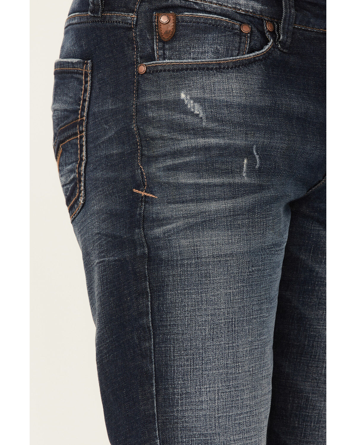 Image #4 - Moonshine Spirit Men's Wheelhouse Medium Dark Wash Stretch Slim Straight Jeans, Dark Medium Wash, hi-res