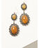 Image #1 - Shyanne Women's Scalloped Edge Stone Earrings, Silver, hi-res