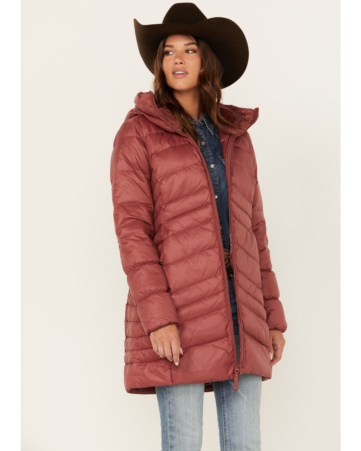 Image #4 - Columbia Women's Autumn Park™ Down Hooded Mid Jacket, Red, hi-res
