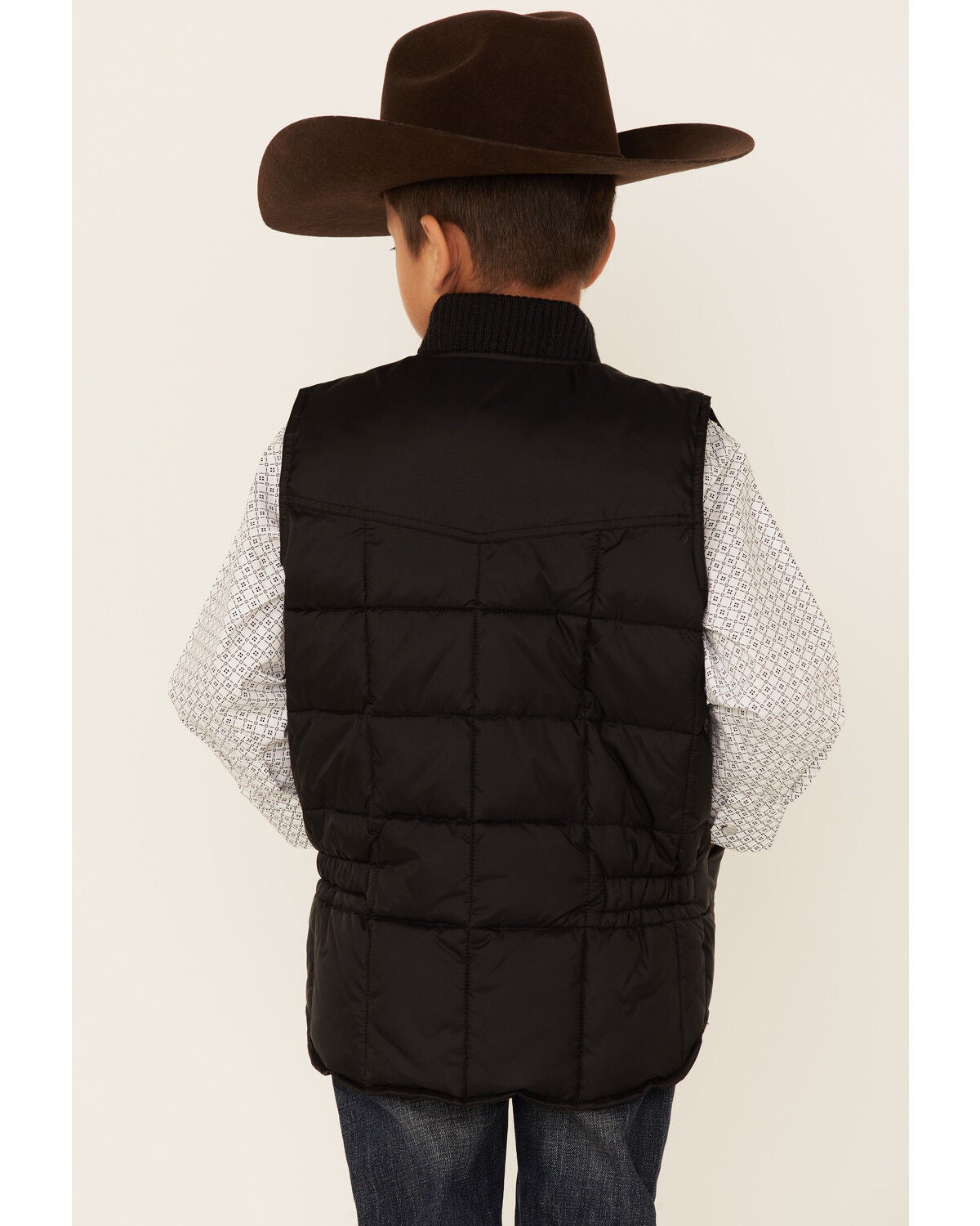 Image #4 - Roper Boys' Black Rangewear Quilted Down Vest , , hi-res