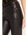 Image #2 - Wrangler X Lainey Wilson Women's Faux Leather High Rise Flare Jeans, Black, hi-res