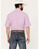 Resistol Men's Davie Checkered Print Short Sleeve Button Down Western Shirt, Light Purple, hi-res