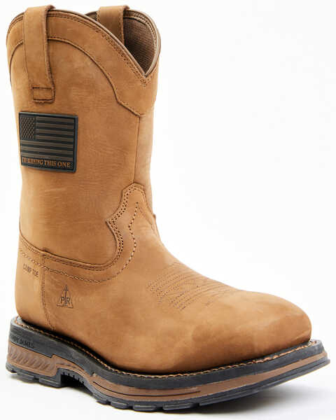 Cody James Men's 10" Disruptor Western Work Boots - Nano Composite Toe, Brown, hi-res