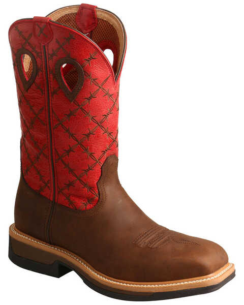 Image #1 - Twisted X Men's Lite Western Work Boots - Alloy Toe, Brown, hi-res