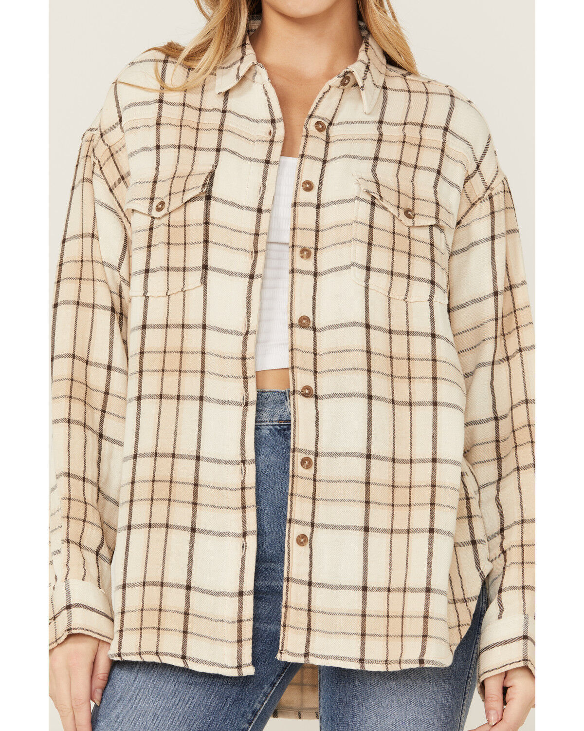 Image #2 - Cleo + Wolf Women's Breezy Sprint Plaid Print Long Sleeve Shirt, , hi-res