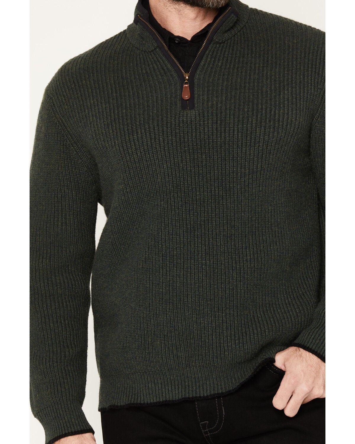 Image #3 - Kimes Ranch Men's Barton Solid 1/4 Zip Pullover Sweater, Green, hi-res