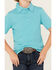 Rock & Roll Denim Boys' Striped Print Short Sleeve Polo Shirt, Teal, hi-res