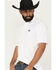 Image #2 - RANK 45® Men's Pickup Dobby Geo Print Short Sleeve Button-Down Polo, White, hi-res