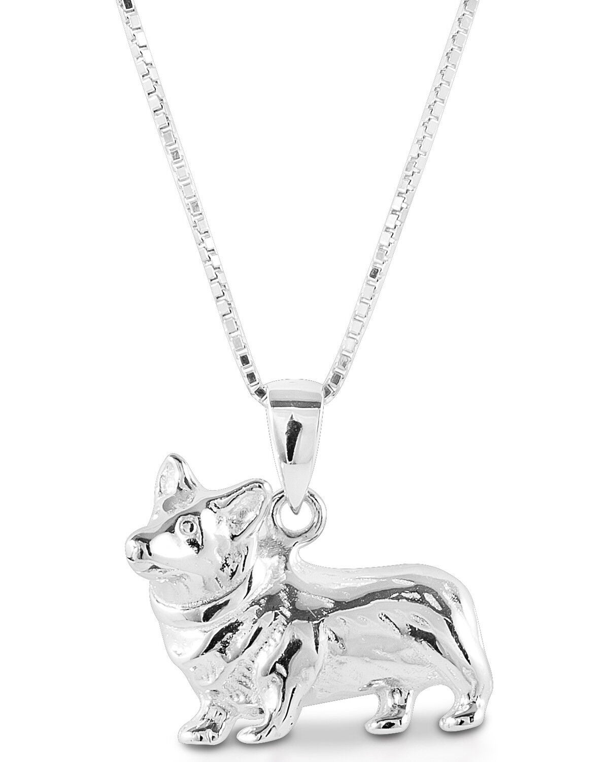 Kelly Herd Women's Small Corgi Necklace, Silver, hi-res