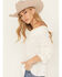 Image #2 - Wild Moss Women's Embroidered Floral Off The Shoulder Long Sleeve Top, Ivory, hi-res
