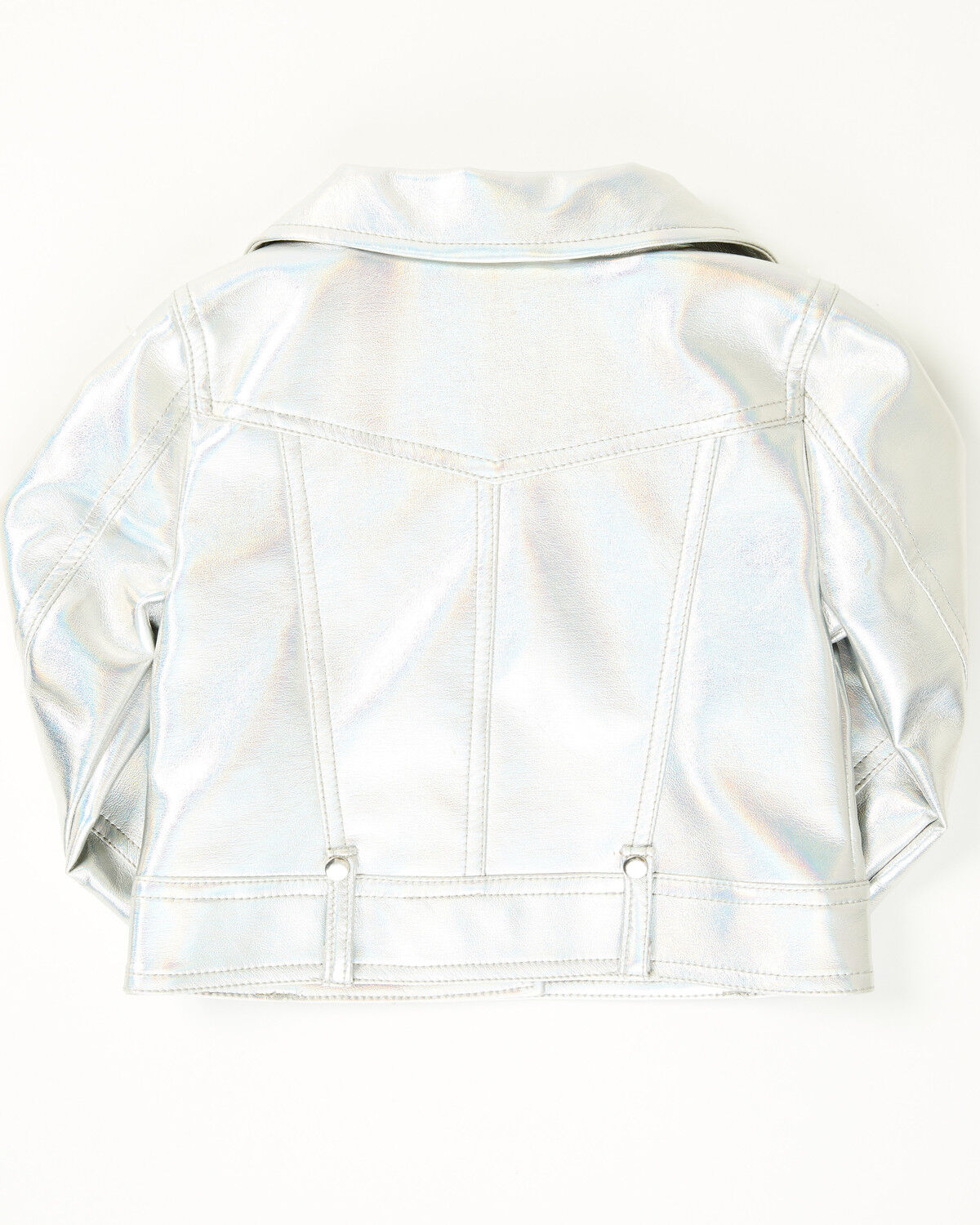 Image #3 - Urban Republic Little Girls' Metallic Moto Jacket, Silver, hi-res