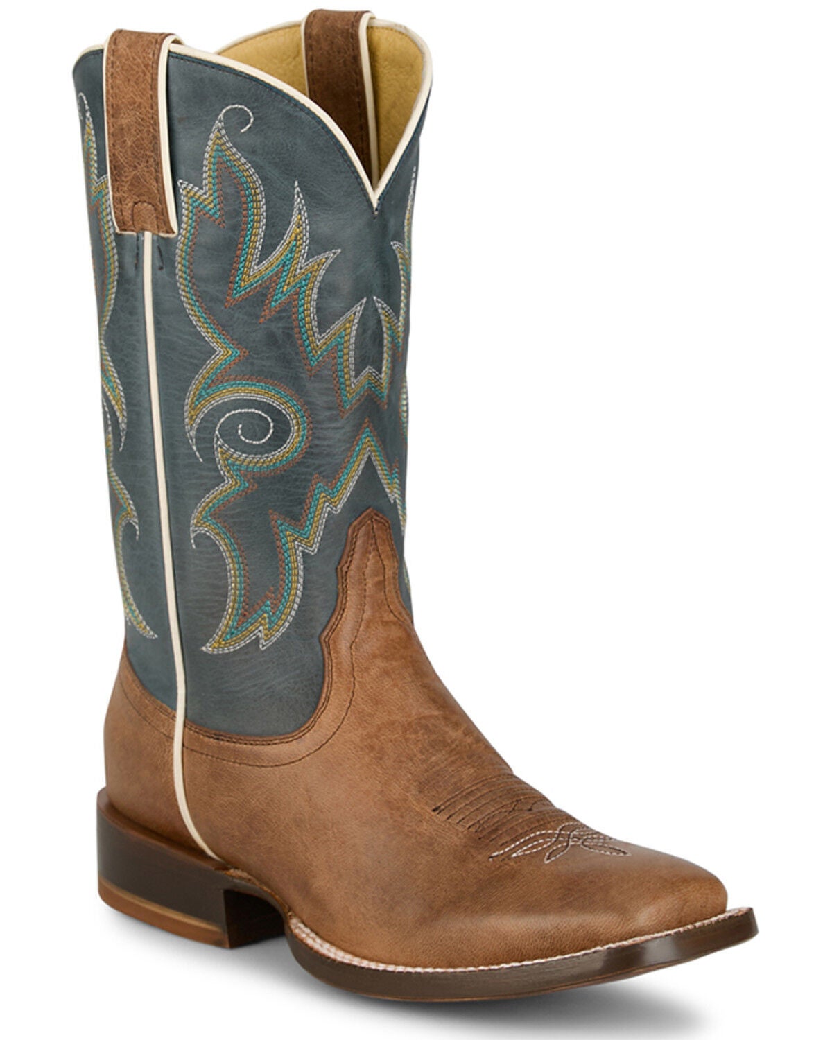 Tony Lama Women's Madison Western Boots - Broad Square Toe, Teal, hi-res